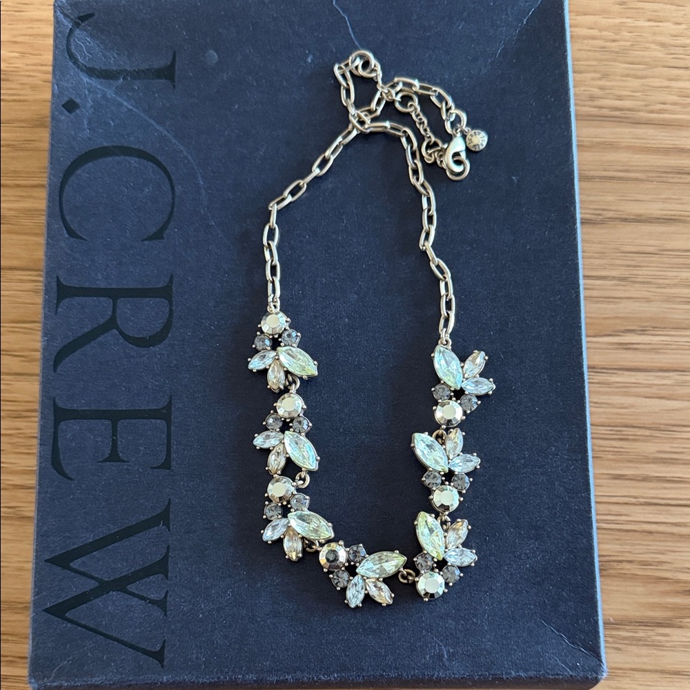 J. Crew Gold Necklace with Crystal Accents